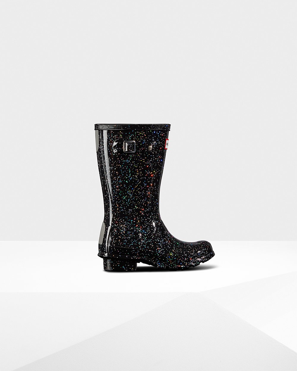 Kids Rain Boots - Hunter Original Big Giant Glitter (45ZCEQOXD) - Black